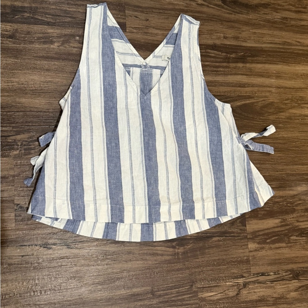 Madewell Blue and White Striped Tank Top
